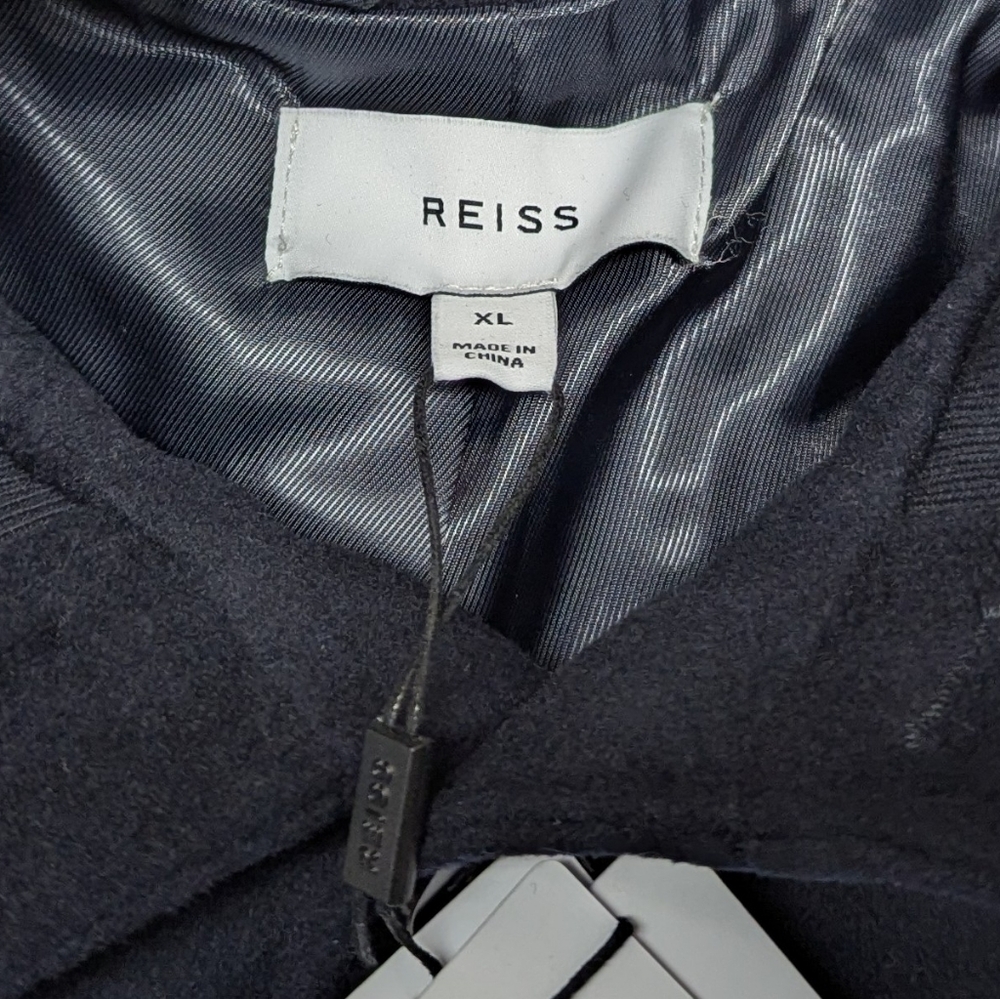$500 Mens REISS Wool Blend Field Jacket Navy XL - Picture 3 of 7